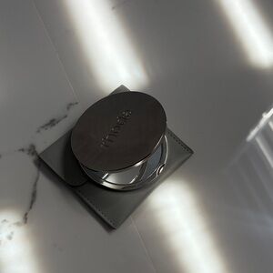 RHODE Metallic Silver Compact Mirror with pouch